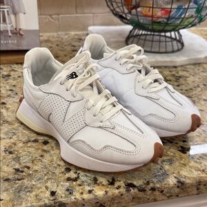 New Balance Off-White Sneakers with Tan Accents